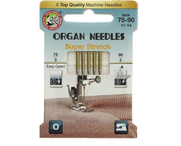 Maschinennadeln Organ Stärke 75-90 sortiert Super Stretch